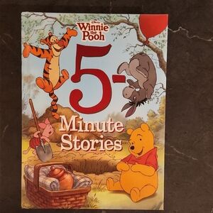 Disney Winnie the Pooh 5-Minute Stories Book - Yellow & Red Characters